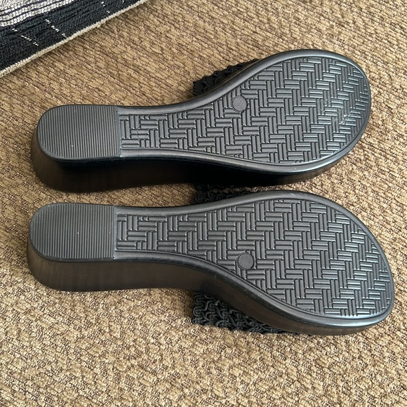 Mila Paoli Wedge Slides Black Italian Sandals - Picture 4 of 4